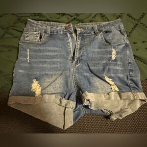Denim Distressed Women Shorts